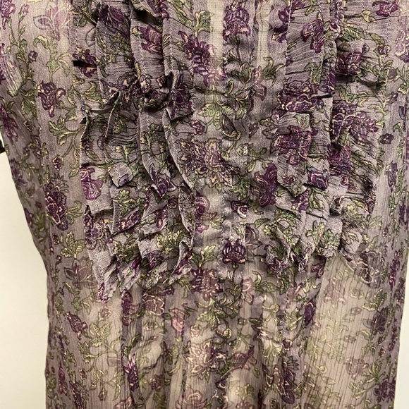 Converse Purple Floral Sheer Sleeveless Top Size L - Picture 6 of 8